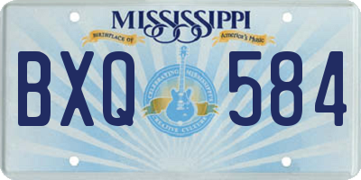 MS license plate BXQ584