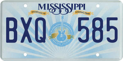 MS license plate BXQ585