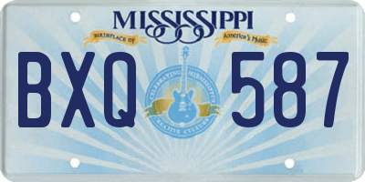 MS license plate BXQ587