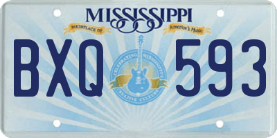 MS license plate BXQ593