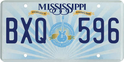 MS license plate BXQ596