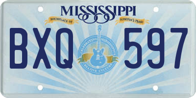 MS license plate BXQ597