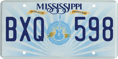 MS license plate BXQ598