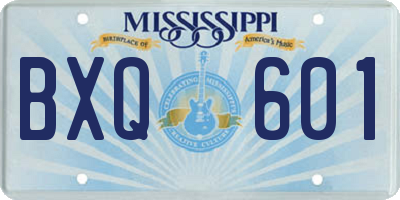MS license plate BXQ601