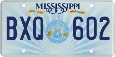 MS license plate BXQ602