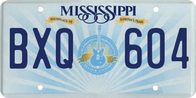 MS license plate BXQ604
