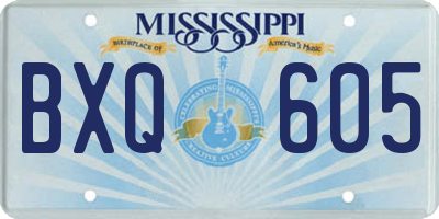 MS license plate BXQ605