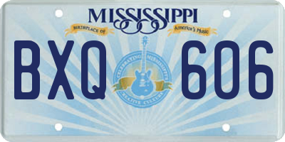 MS license plate BXQ606