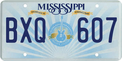MS license plate BXQ607
