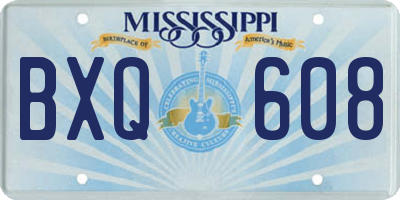 MS license plate BXQ608