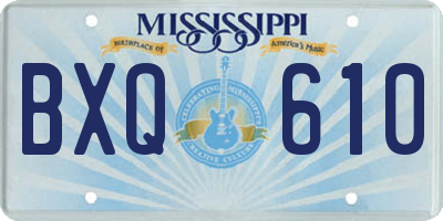 MS license plate BXQ610