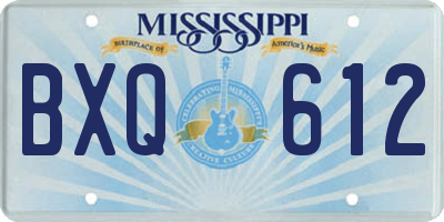 MS license plate BXQ612