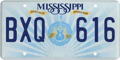 MS license plate BXQ616