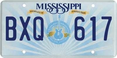 MS license plate BXQ617