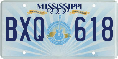 MS license plate BXQ618