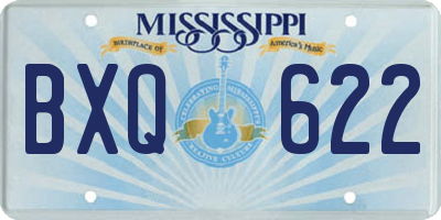 MS license plate BXQ622