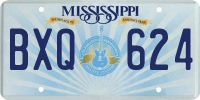 MS license plate BXQ624