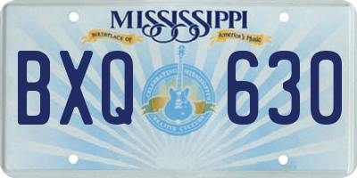 MS license plate BXQ630