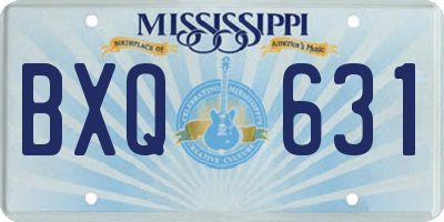 MS license plate BXQ631