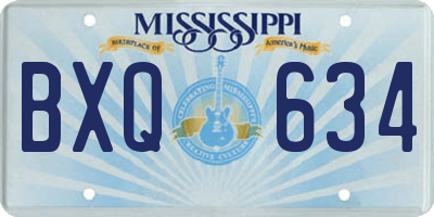 MS license plate BXQ634