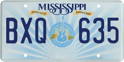 MS license plate BXQ635