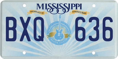 MS license plate BXQ636