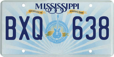 MS license plate BXQ638