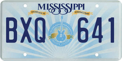 MS license plate BXQ641