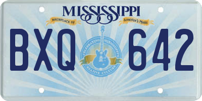 MS license plate BXQ642