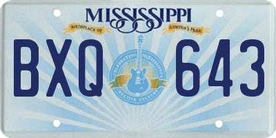 MS license plate BXQ643