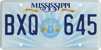 MS license plate BXQ645