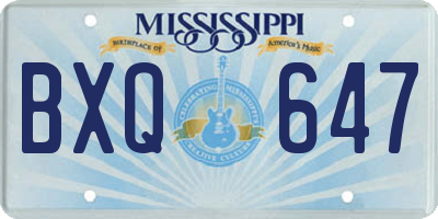 MS license plate BXQ647