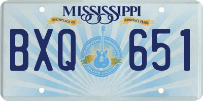 MS license plate BXQ651