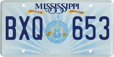 MS license plate BXQ653