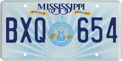 MS license plate BXQ654