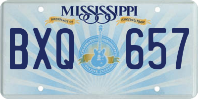 MS license plate BXQ657