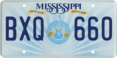 MS license plate BXQ660