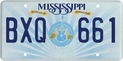 MS license plate BXQ661