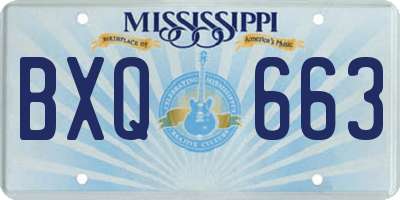 MS license plate BXQ663