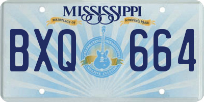 MS license plate BXQ664