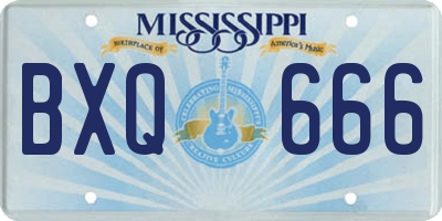 MS license plate BXQ666