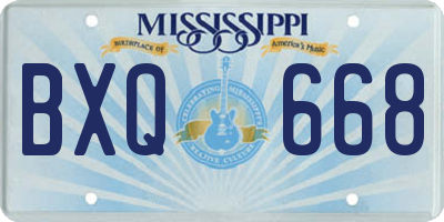 MS license plate BXQ668
