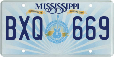 MS license plate BXQ669