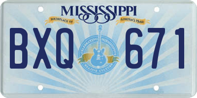 MS license plate BXQ671