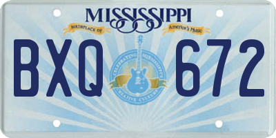 MS license plate BXQ672