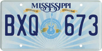 MS license plate BXQ673