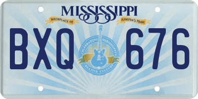 MS license plate BXQ676