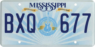 MS license plate BXQ677