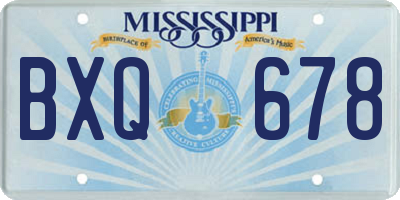 MS license plate BXQ678