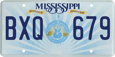 MS license plate BXQ679